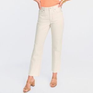NWT J.Crew Mid-Rise Classic Straight 90's Jeans Natural Ecru Beige Women Tall 25